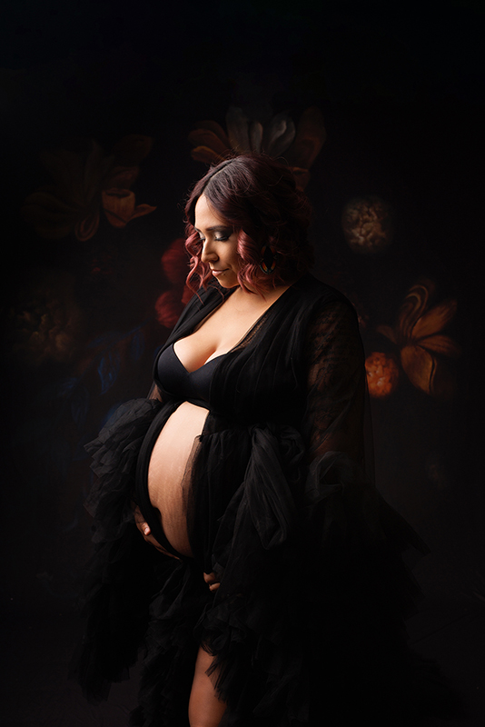 Toronto Maternity Photographer Beautiful Mother in black gown